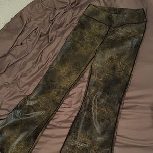 Fashion Nova Brown Faux Leather Pants